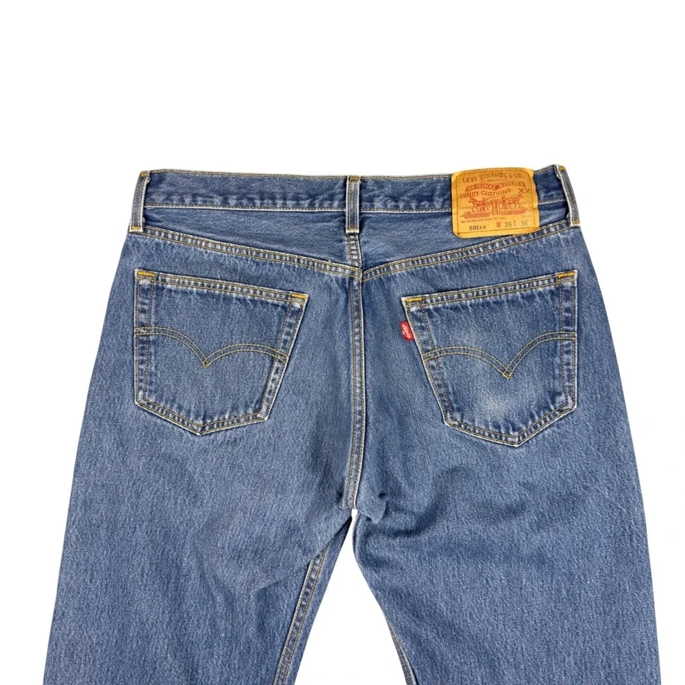 Vtg Y2K Levi's 501XX‎ Men's Jeans 32x32 Blue Straight Leg Denim Button Fly 2002